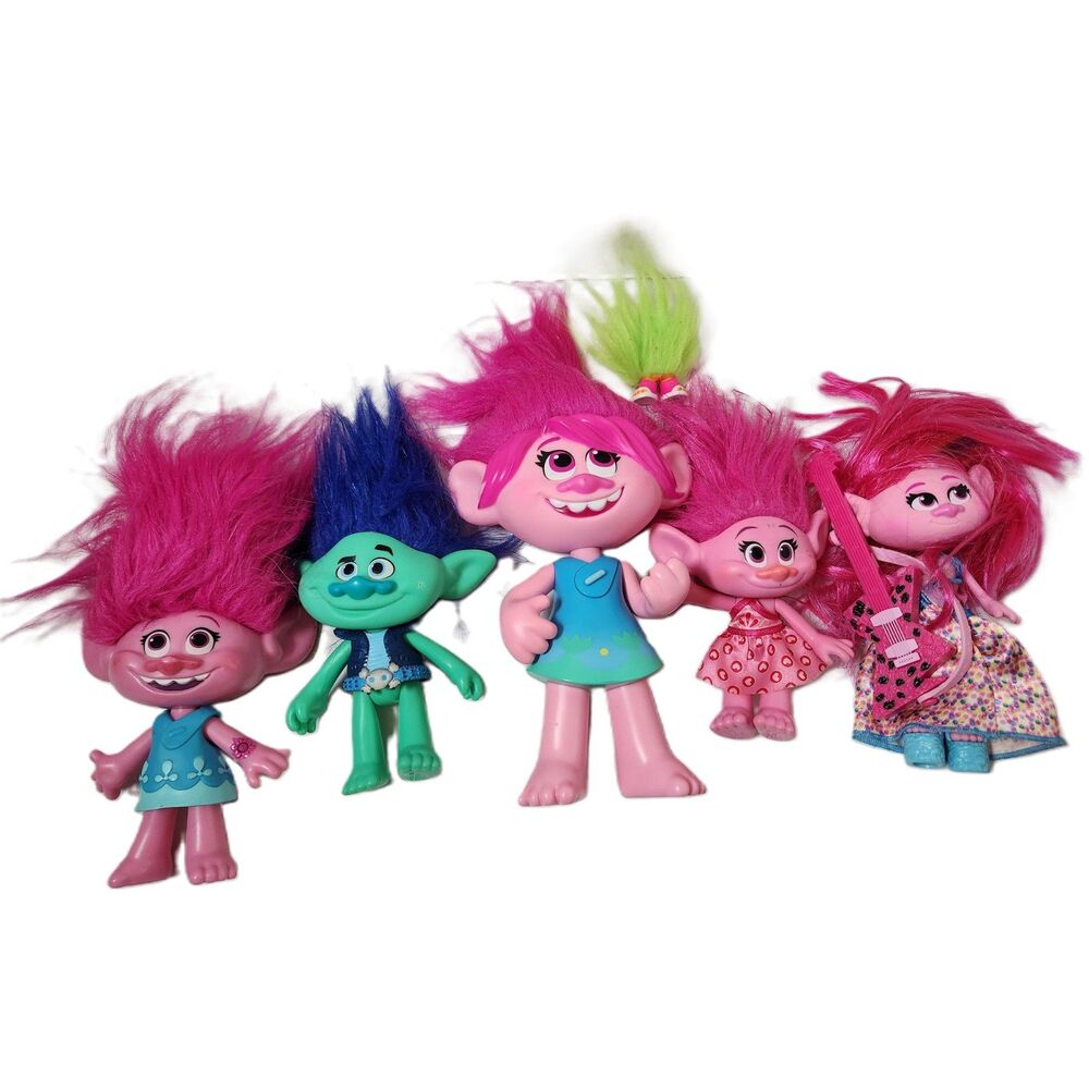 Troll Doll Collection of 5 Including 2 Singing Trolls